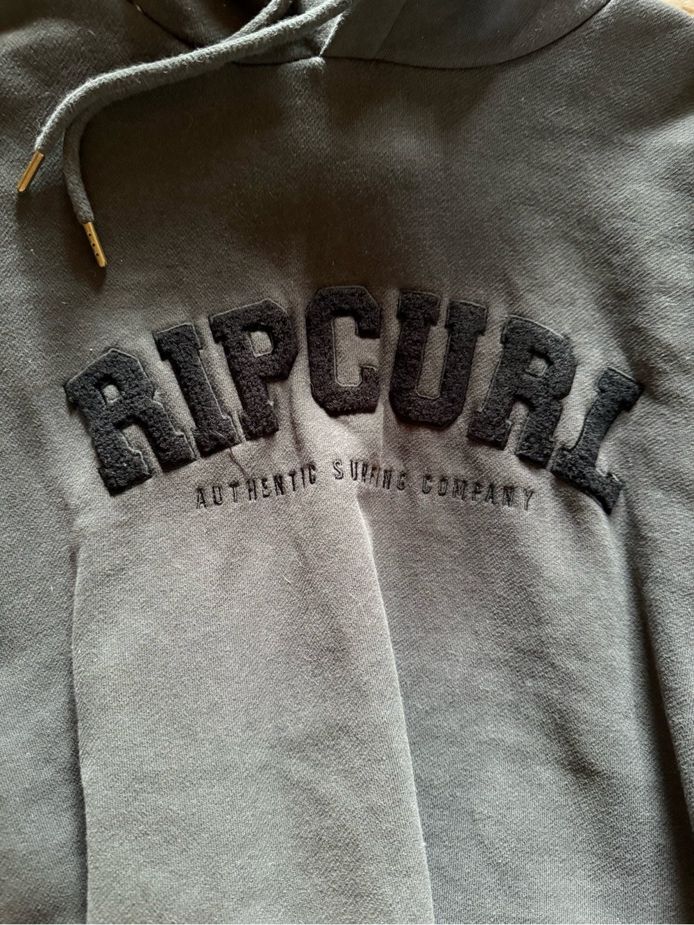 Rip Curl Women's Charcoal Gray Hooded Pullover with Raised Logo